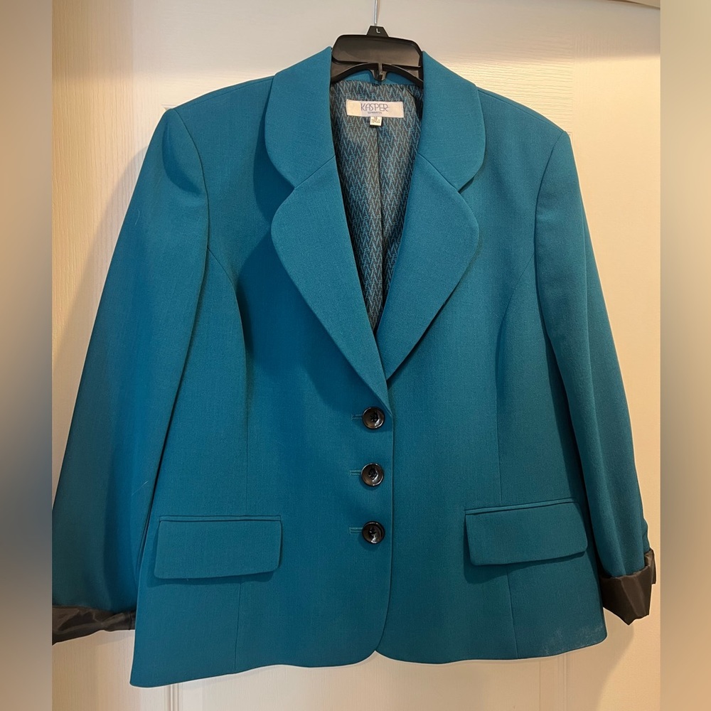 Kasper Teal Blazer Size 18